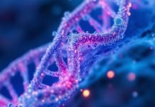 Nanodermatology concept, skin DNA