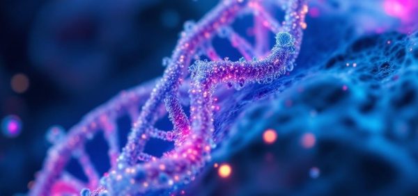 Nanodermatology concept, skin DNA