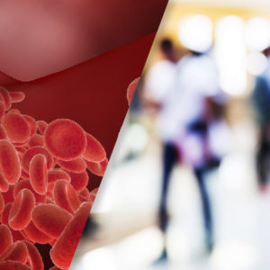 collage image of blood vessels and people