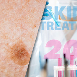 image of aging skin and science lab