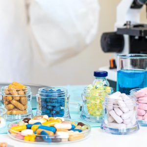 a compilation of pills and other medicine in the lab